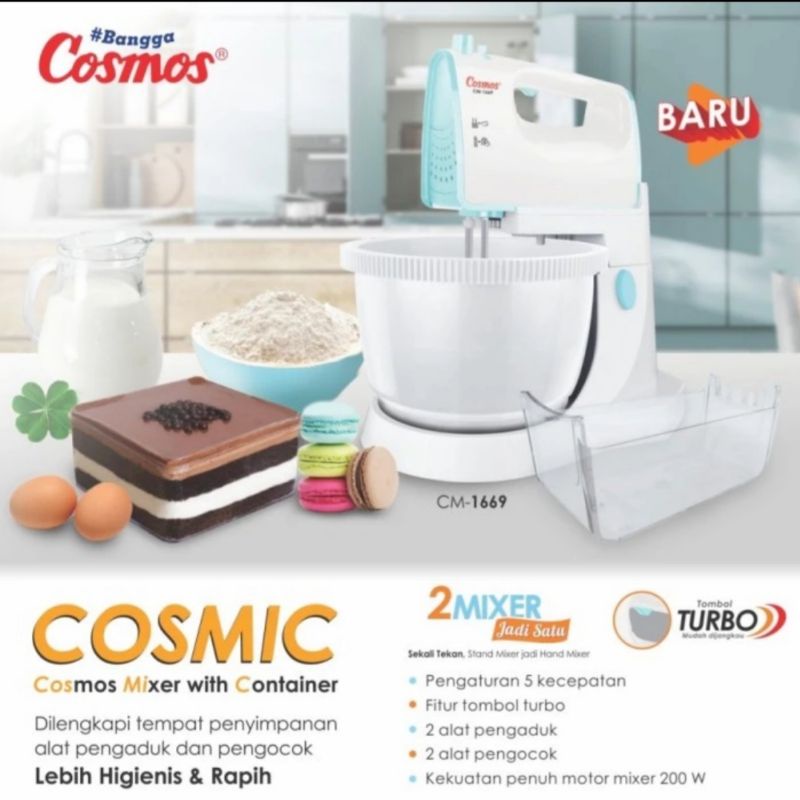 Jual STAND MIXER COSMOS CM 1669 COSMIC CONTAINER | Shopee Indonesia