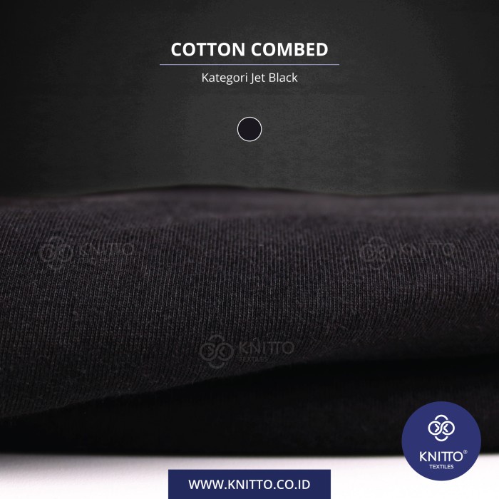 Jual Kain Bahan Katun Cotton Combed 24S Kategori Warna Jet Black (0.50