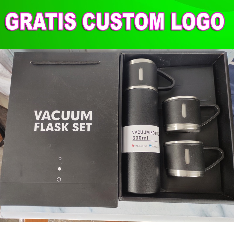 Jual Tumbler custom logo/ Termos Sultan Vacuum Flask Set / Botol Minum