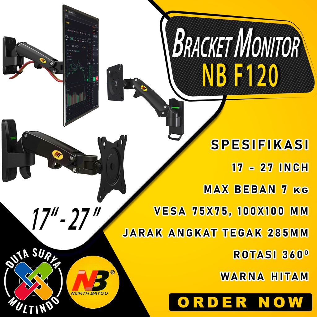 Jual bracket monitor komputer pc north bayou f120 untuk 17 inch sampai ...