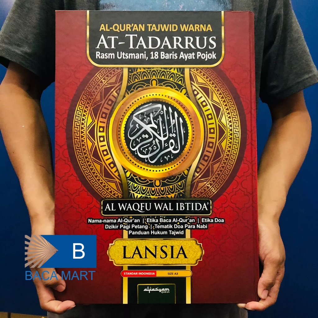 Jual Al Quran AT TADARRUS A3 HC JUMBO Al Quran Lansia 18 Baris Tajwid ...