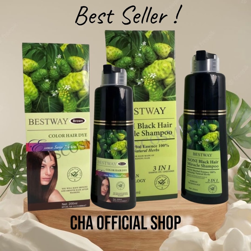 Jual (DISTRIBUTOR) BESTWAY COLOR HAIR DYE NONI Cat Rambut Shampoo