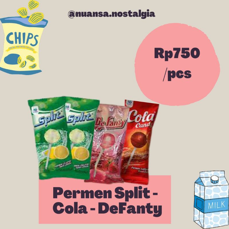 Jual TERMURAH! Jajan Jadul Permen Split, Cola Candy, dan DeFanty ...