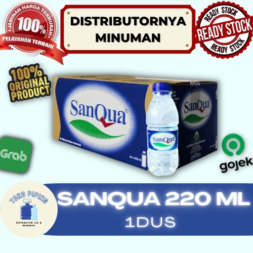 Jual Sanqua Air Mineral 220ml Botol 1 Dus Isi 24 Botol Shopee Indonesia 8165