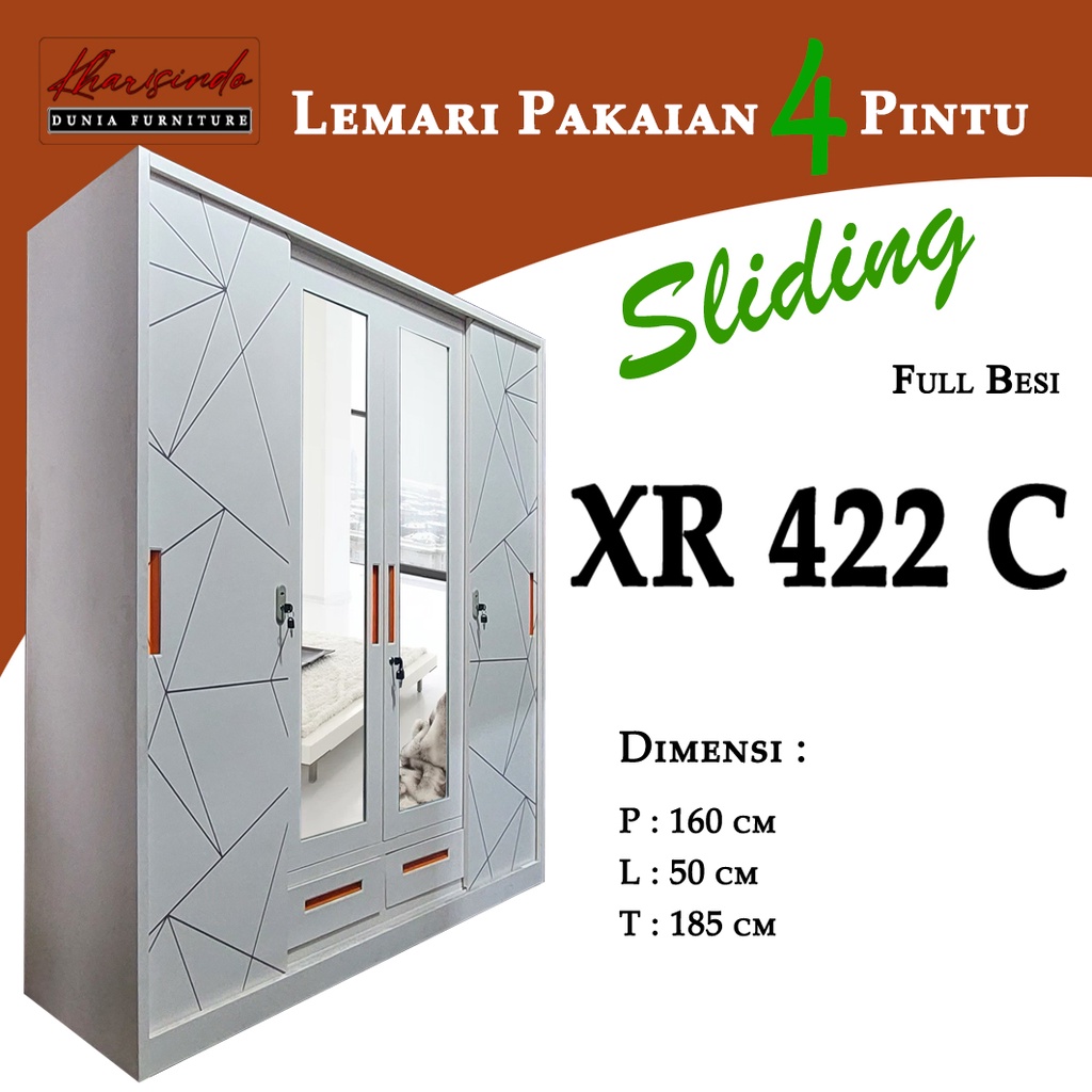 Jual Lemari Pakaian Pintu Sliding Xr C Full Besi Shopee Indonesia