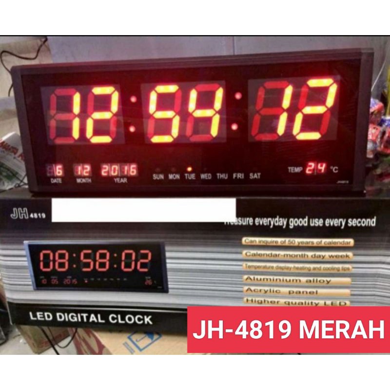Jual JAM DINDING DIGITAL JH 4819 LED MERAH | Shopee Indonesia