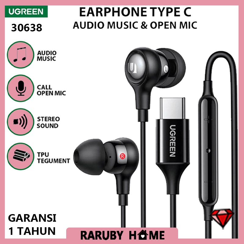 Jual UGREEN Kabel Wired Earphone USB TypeC InEar Headset HF Stereo