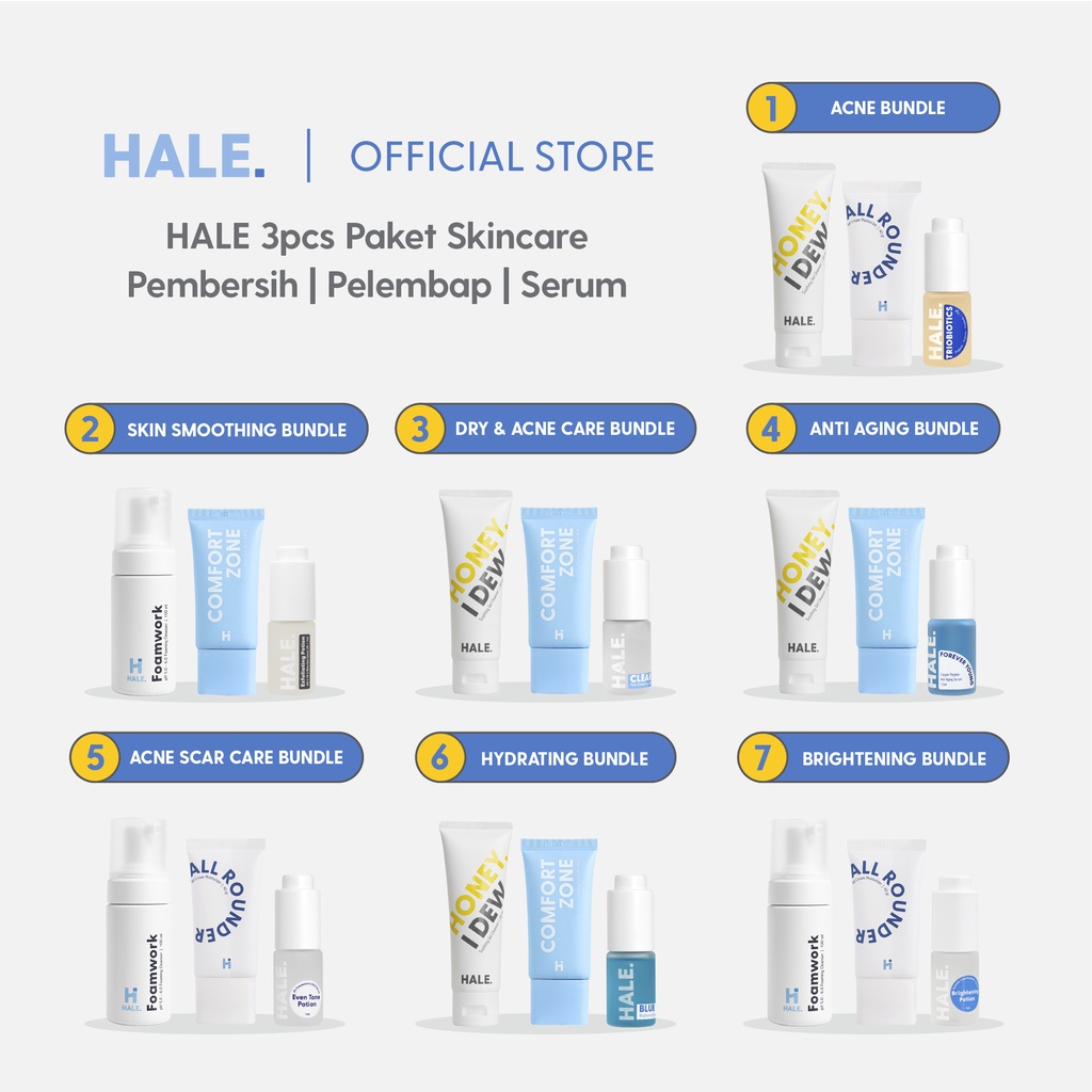 Jual HALE 3 pcs Paket Skincare Pembersih, Pelembap, dan Serum | Shopee ...