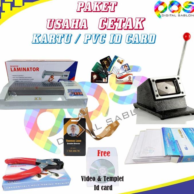 Jual Paket Cetak Kartu Id Card Pvc Id Card Pembolong Plong Laminating Shopee Indonesia