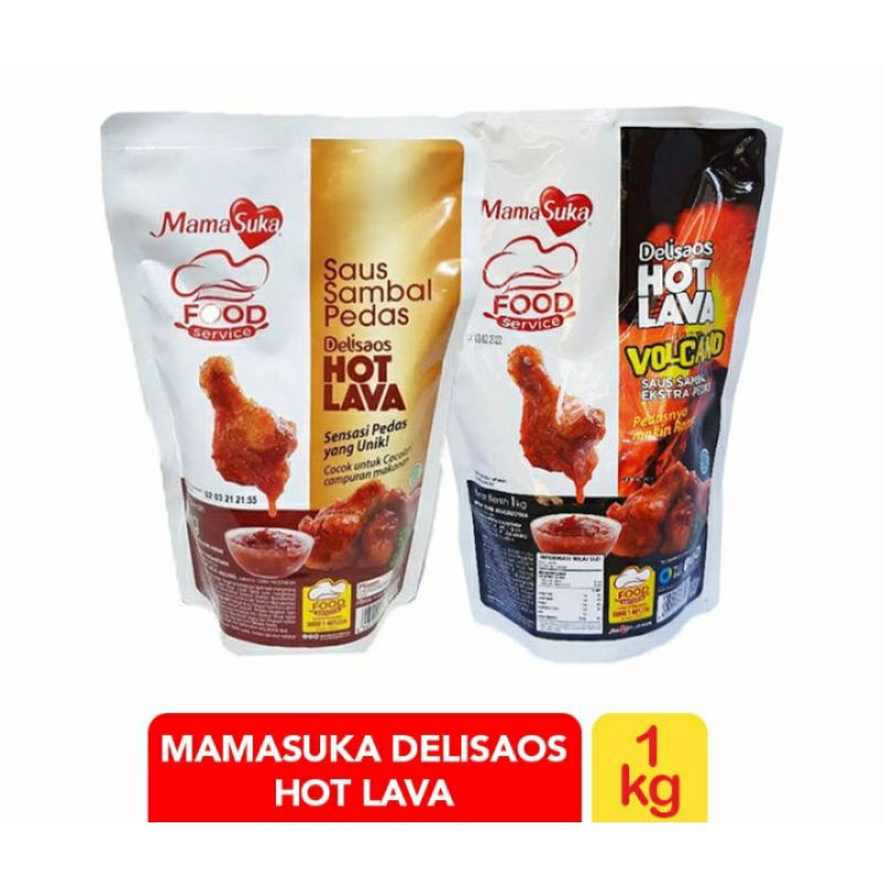 Jual Mamasuka Delisaos Hot Lava Volcano Hot Lava Sauce Halal Kemasan