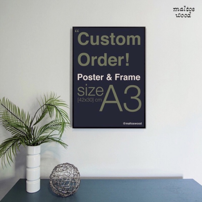 Jual Poster Frame Custom Size A3 (42x30) cm Shopee Indonesia