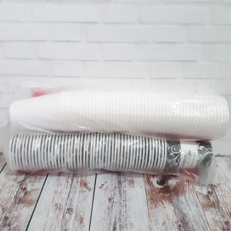 Jual Gelas paper cup papercup kertas 8oz 8 oz dan 6.5oz 6.5 putih dan ...