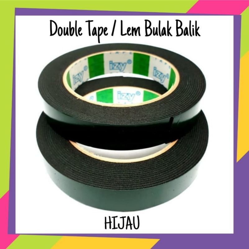 Jual Double Tape Foam Hijau Mm X Meter Double Tape Busa Lakban Selotip Shopee Indonesia