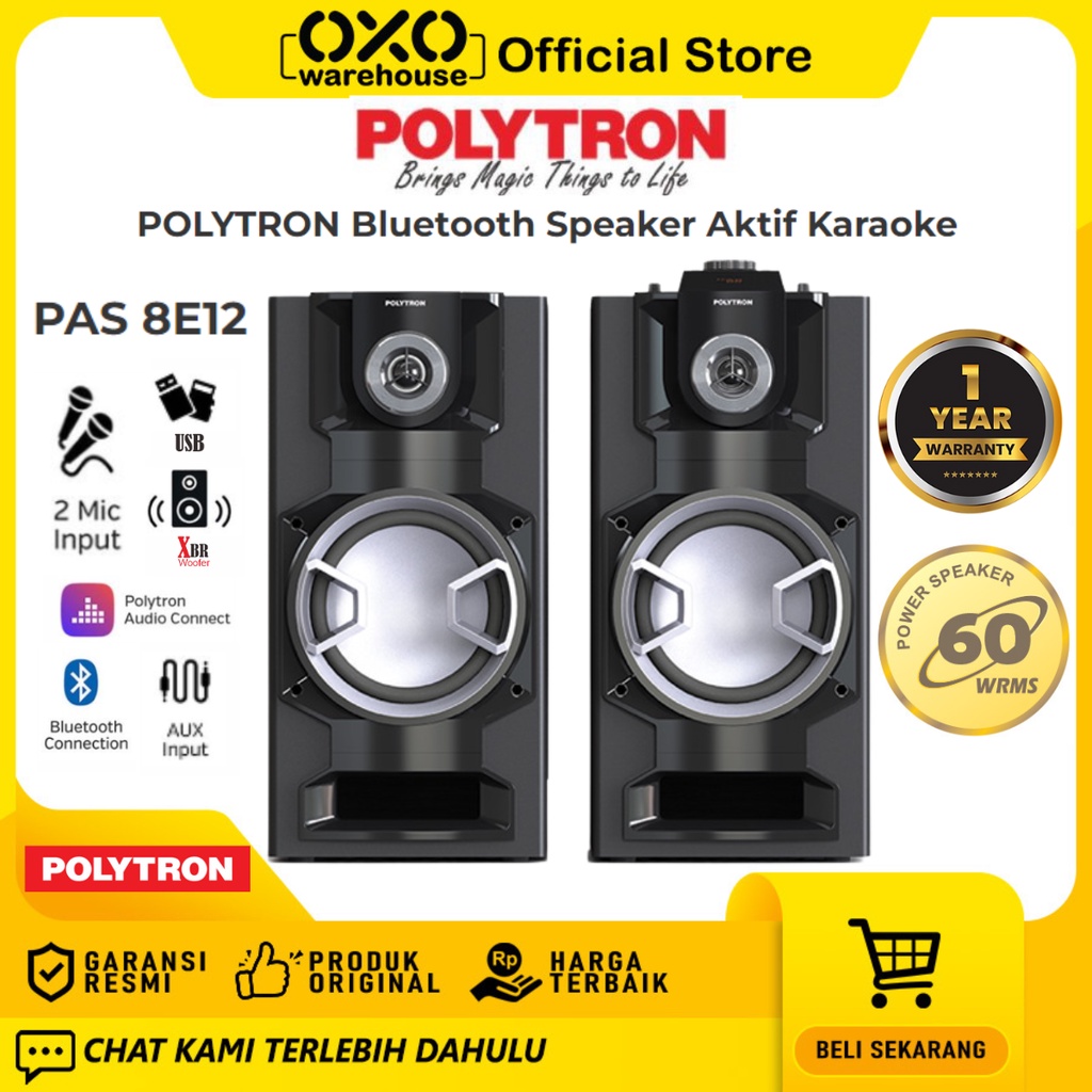 Jual Polytron Speaker Pas 8e12 Bluetooth Low Watt Garansi Resmi