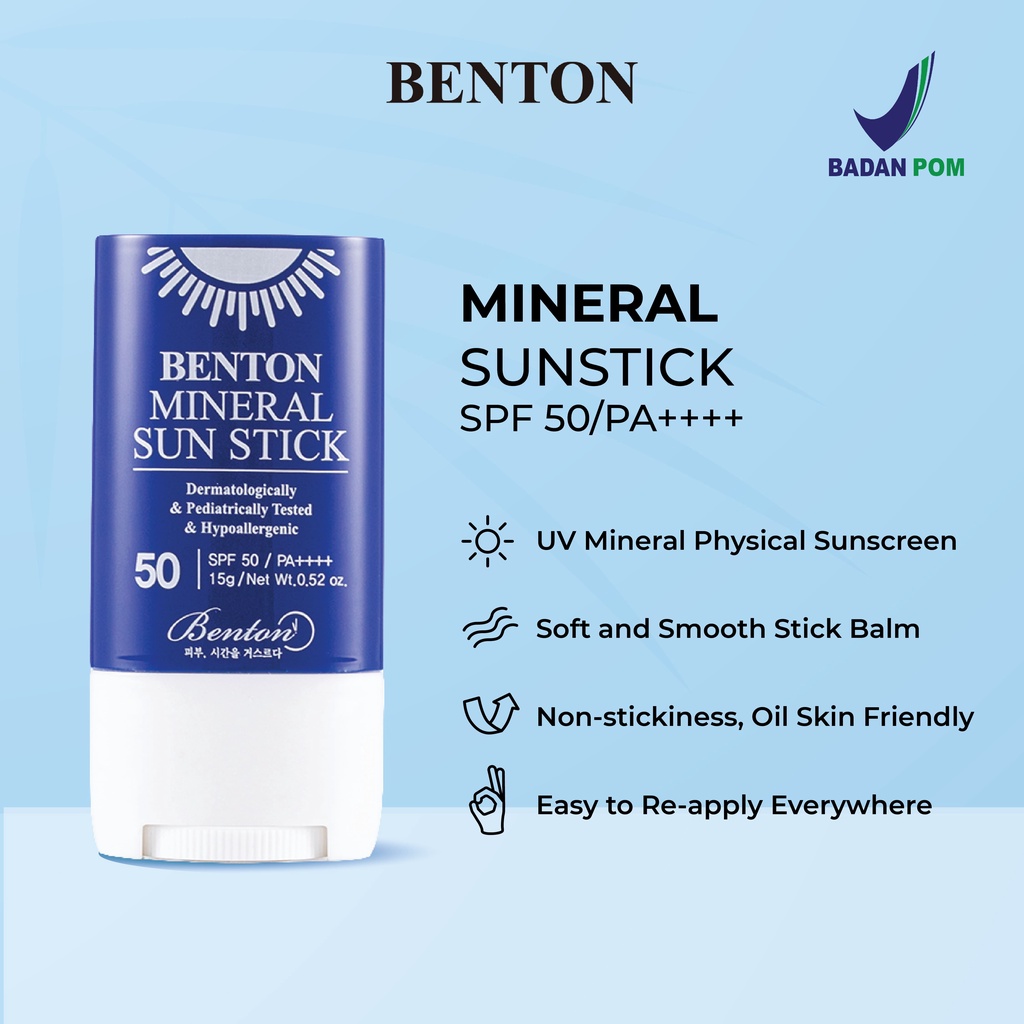 Jual Benton Mineral Sun Stick SPF 50 PA++++ | Shopee Indonesia