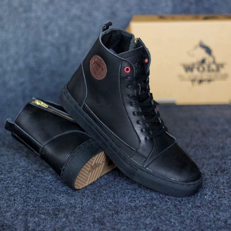 Jual SULTAN FOOTWEAR X WLF V4 | Sepatu Boots Kasual Sneakers high ...