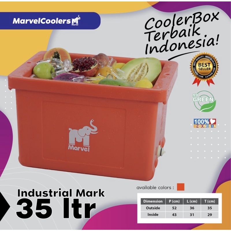 Jual CoolBox 35 Liter Box Es 35 Liter Marvel | Shopee Indonesia