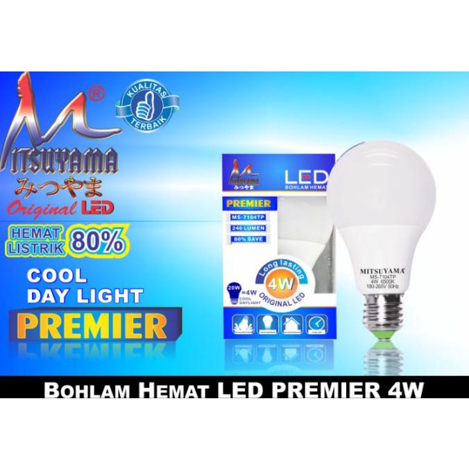 Jual Lampu Led Bohlam Putih Hemat Premier Watt Mitsuyama Ms