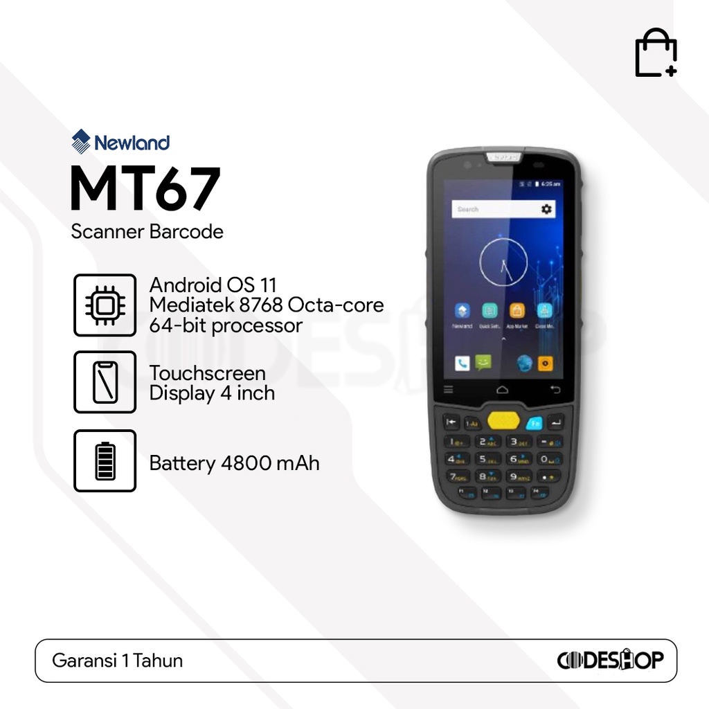 Jual Android Scanner Barcode NEWLAND PDT NLS MT67 Scan Portable ...