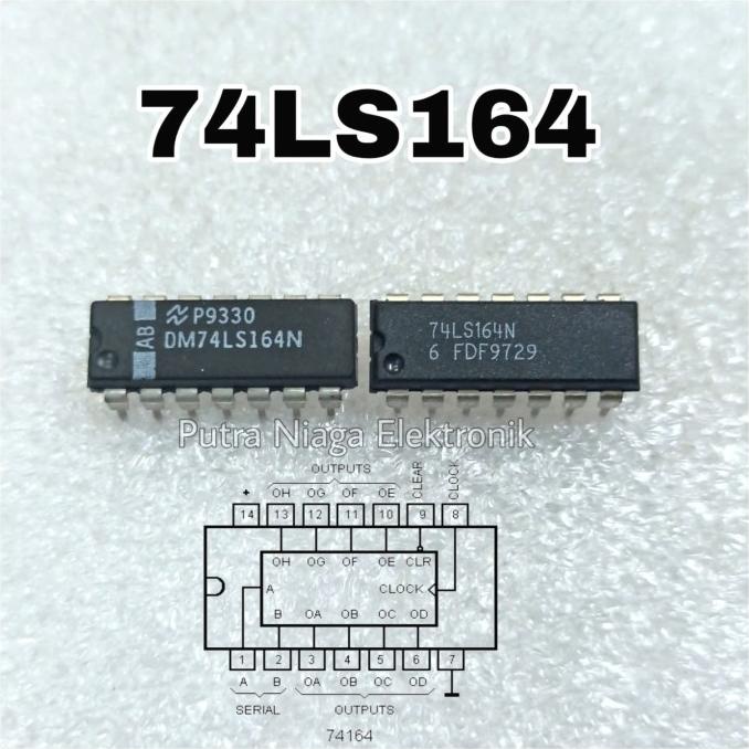 10 PCS HD74LS164P 74LS164 DIP-14 8-Bit Parallel-Out Serial-In Shift
