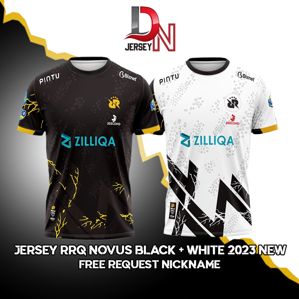Jual JERSEY Baju Kaos Rrq Novus 2023 Hitam dan Putih terbaru season 11 ...