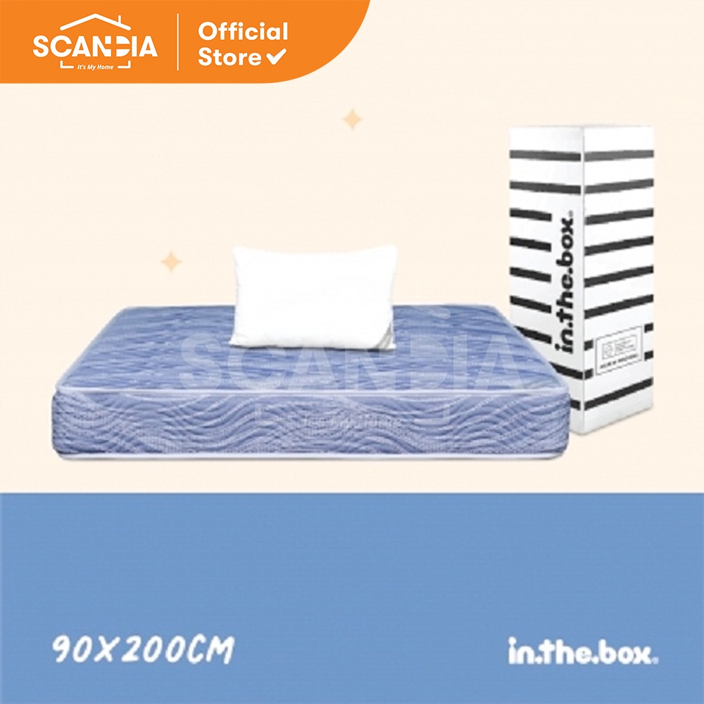 Jual SCANDIA Kasur Mattress INTHEBOX Alpha 90x200 Cm Blue Tanpa Per