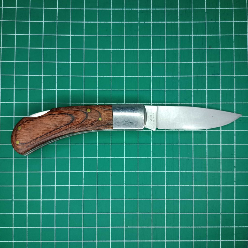 Jual Cabela's Folding knife tactical stainless steel with wood handle Shopee Indonesia