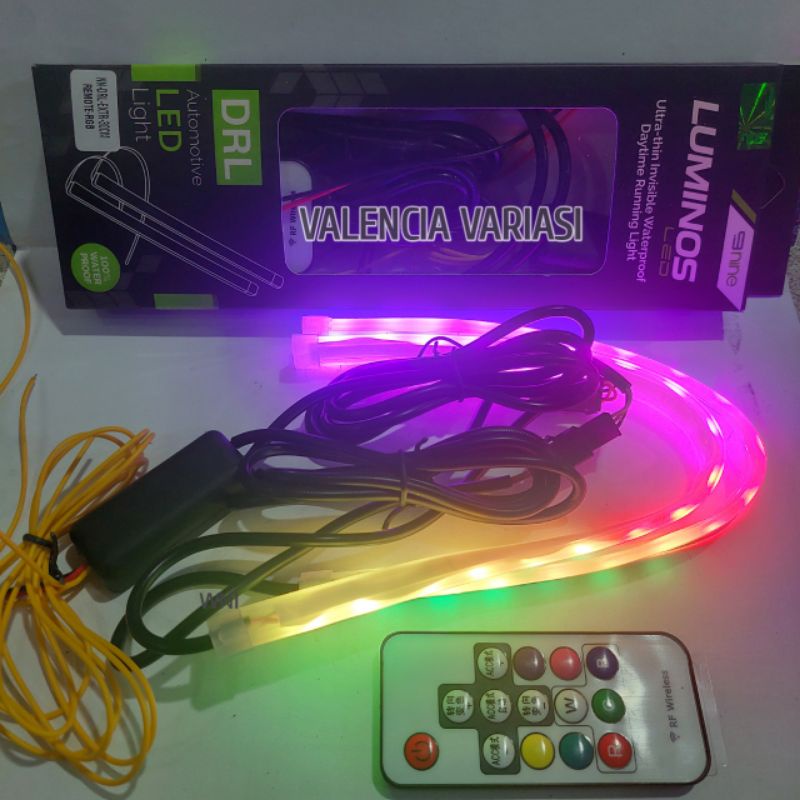 Jual LAMPU LED DRL ALIS REMOTE RGB 30CM DAN 60CM SEIN RUNNING LUMINOS FLEXIBLE SEIN JALAN UNTUK