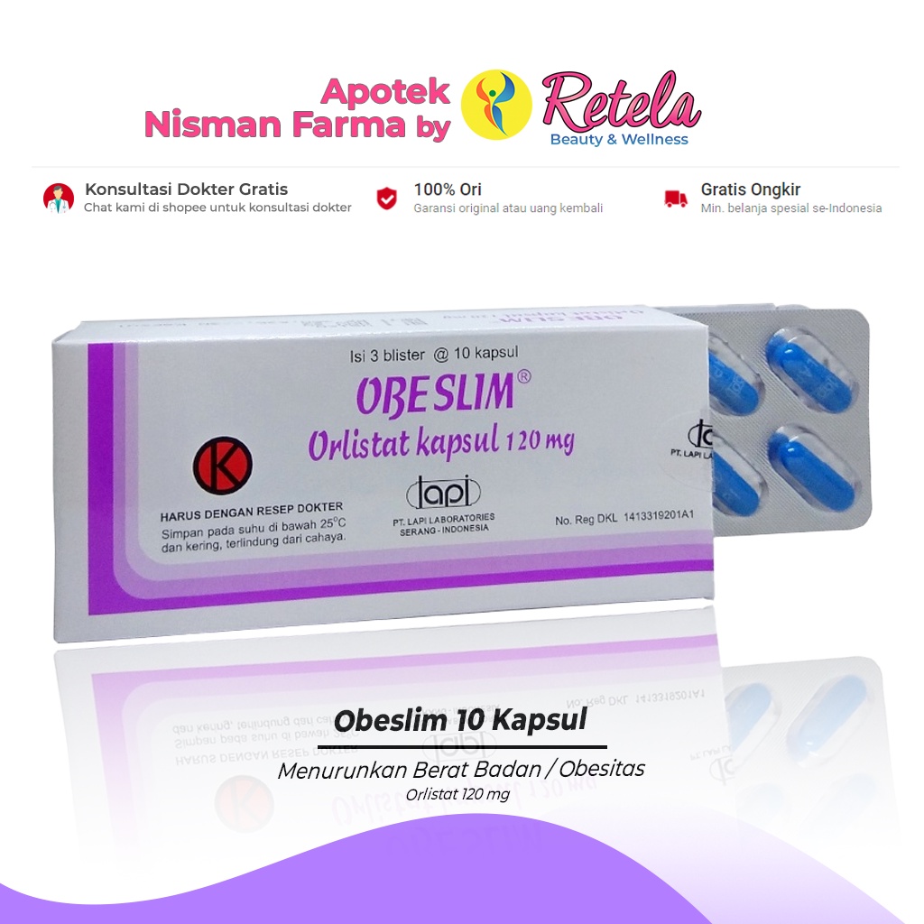 Jual OBESLIM 120MG1 STRIP ISI 10 CAPSUL ( Orlistat 120 mg ) Shopee