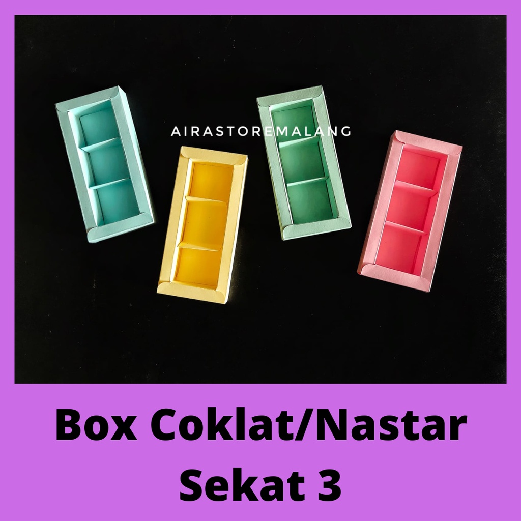 Jual Kotak / Box Coklat Nastar Sekat 3 (3x1) Lembaran | Shopee Indonesia