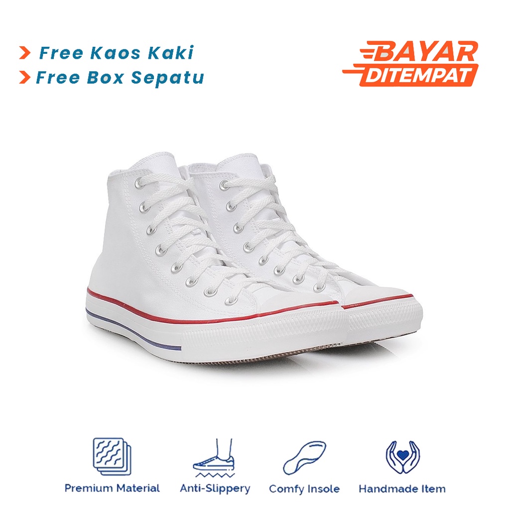 Jual Sepatu Converse All Star High Top Putih Tinggi Sneakers Casual