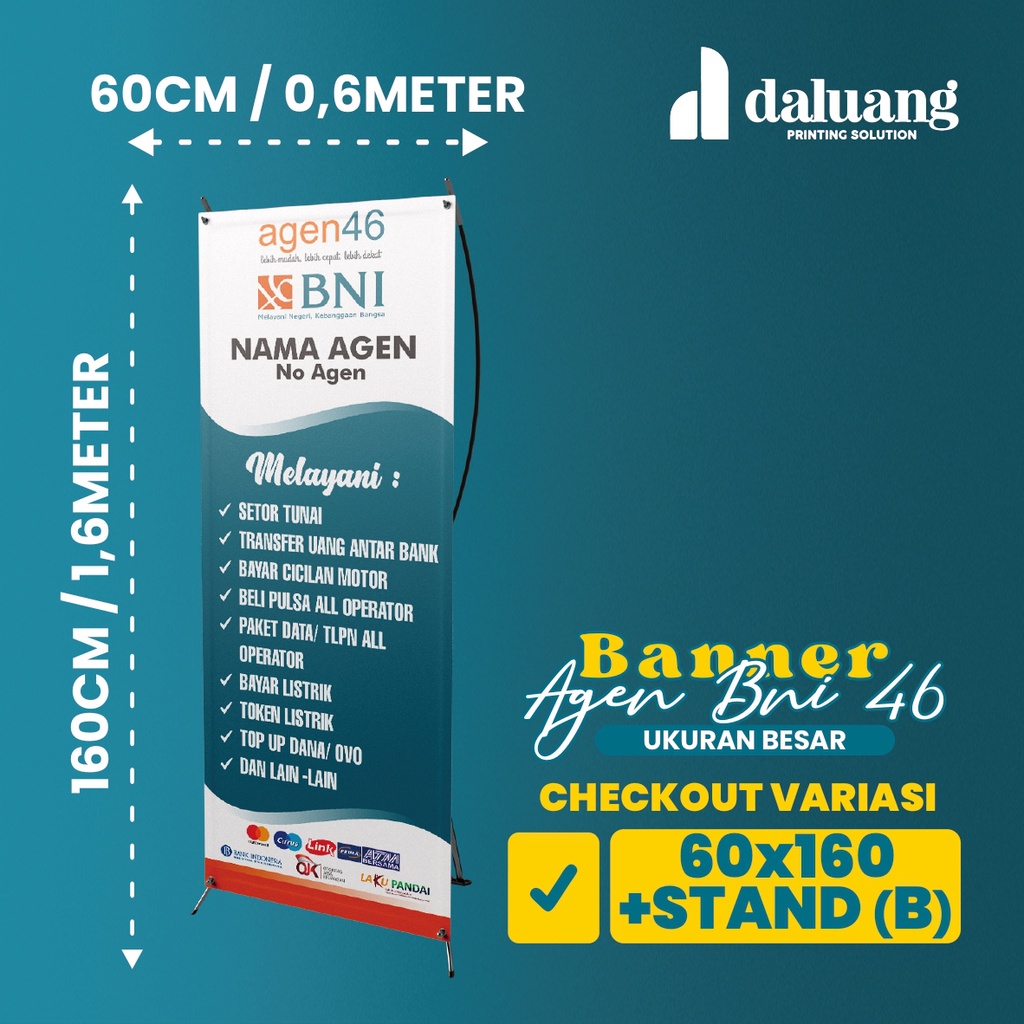 Jual Spanduk Banner Agen 46 Agen46 BNI Custom (Banner Part 3 Ukuran ...