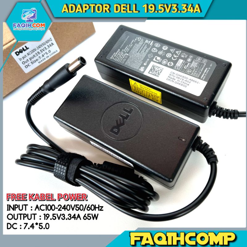 Jual Adaptor Charger Laptop Dell Latitude E7240 E7250 E7440 E7450 19 5v 3 34a 65w Dc 7 4x5 0mm