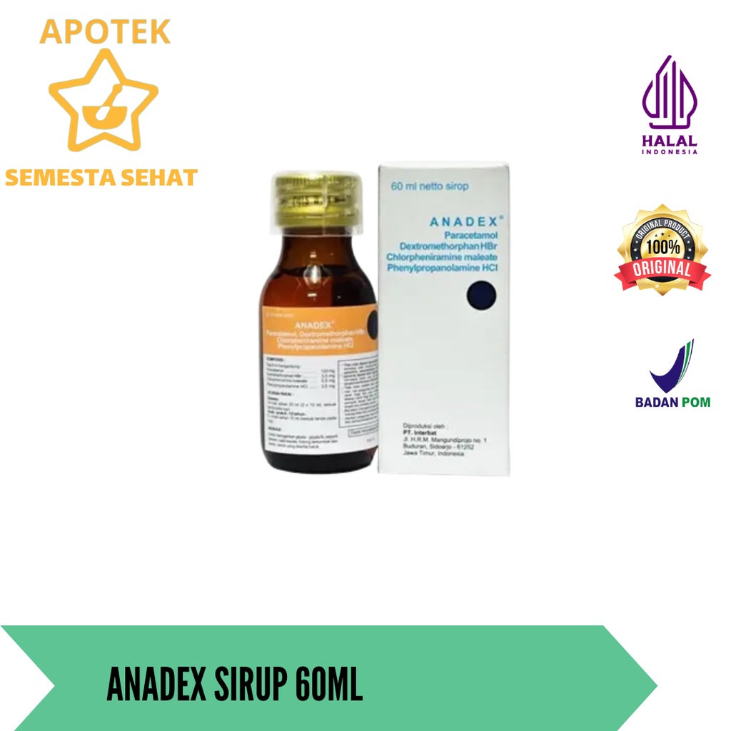 Jual Anadex Sirup 60 Ml Obat Demam, Batuk, Pilek, Bersin-bersin ...