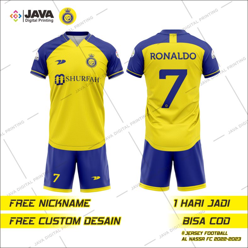 Jual Jersey Al Nassr Club Arab Saudi Terbaru 2022 2023 Kaos Bola Cr7