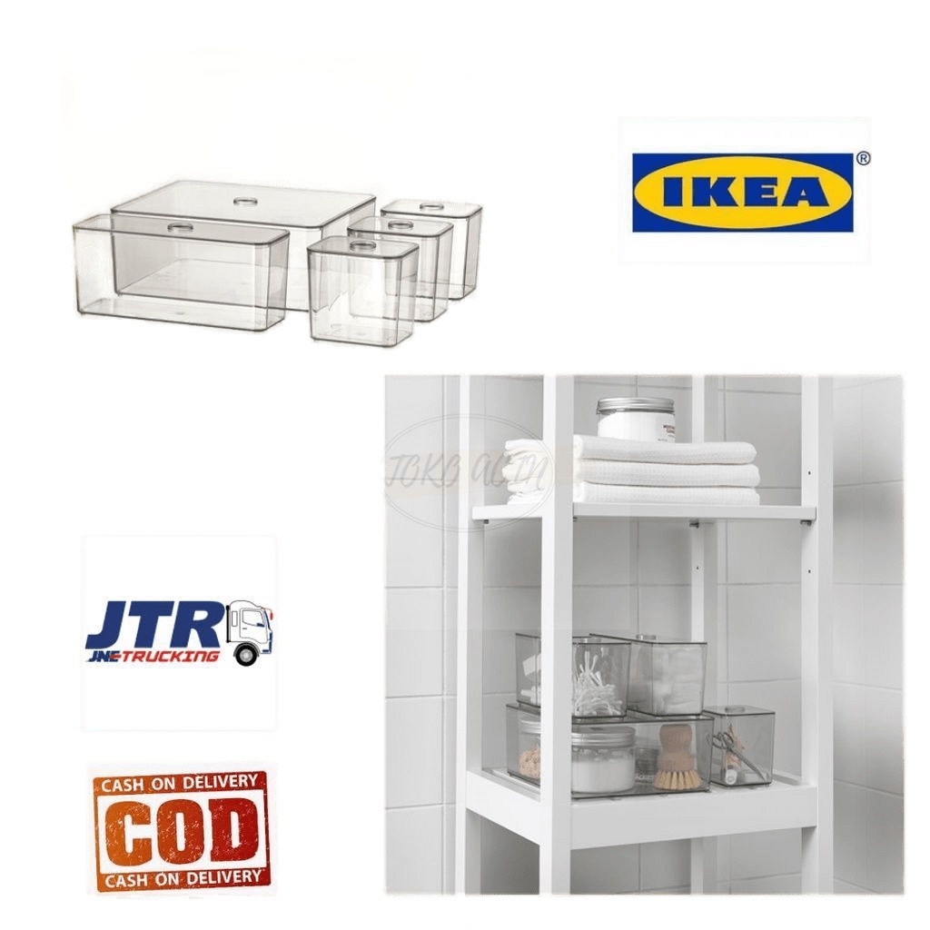 Jual IKEA (COD) Kotak dengan penutup, set isi 5 24x20x10 cm