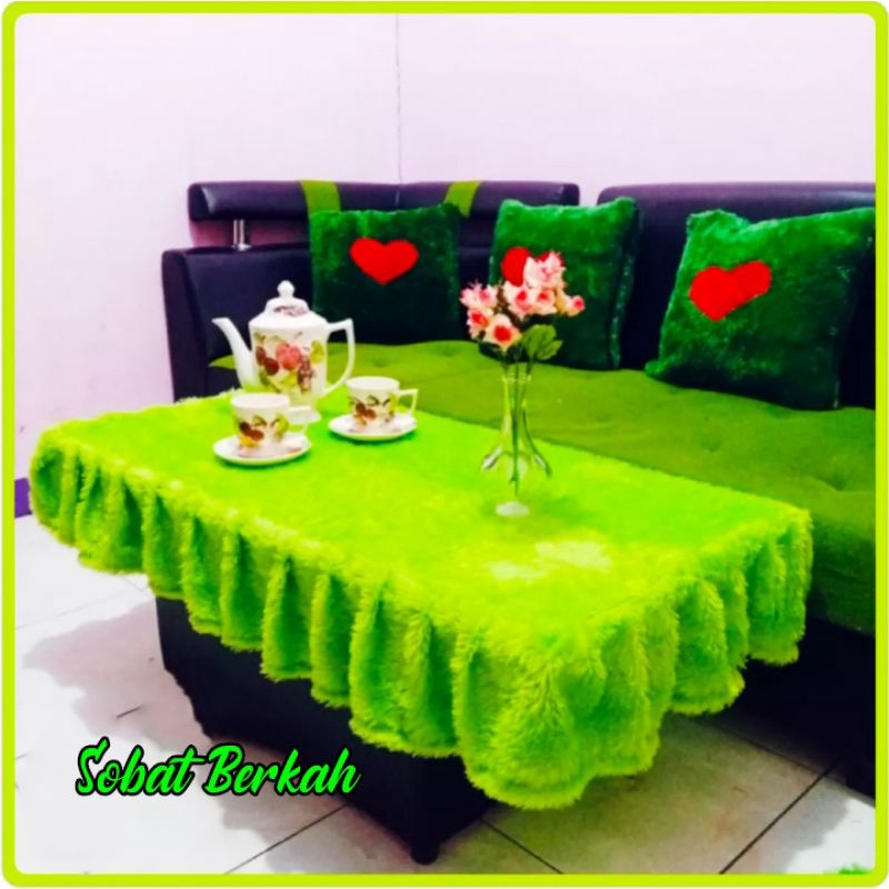 Jual Taplak Meja Rumbai Bulu Polos Ukuran P 100 L 50 Rumbai 20 Cm ...