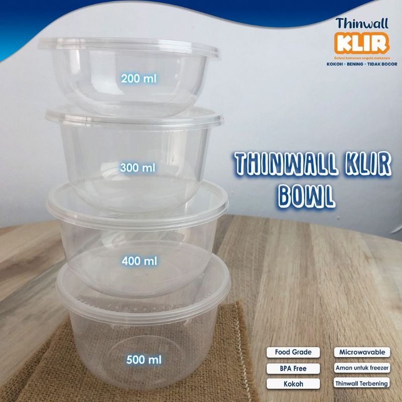 Jual Thinwall Bulat 300ml Tutup Cup Puding Pudding Bowl Mangkok