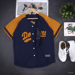 Baju baseball / Jersey baseball Dodgers maroon Ready stock qualitas premium  lokal