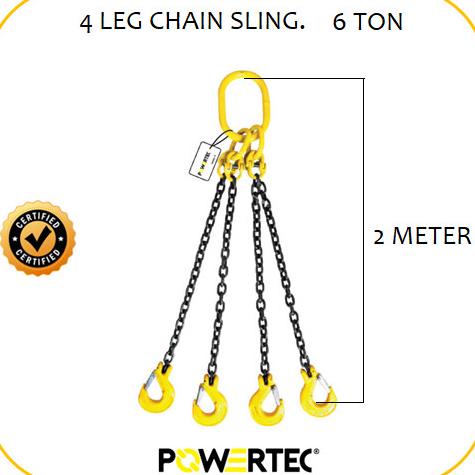 Jual 4 Leg Chain Sling. Kap 6 Ton Panjang 2 M ( Rantai 4 Kaki ...