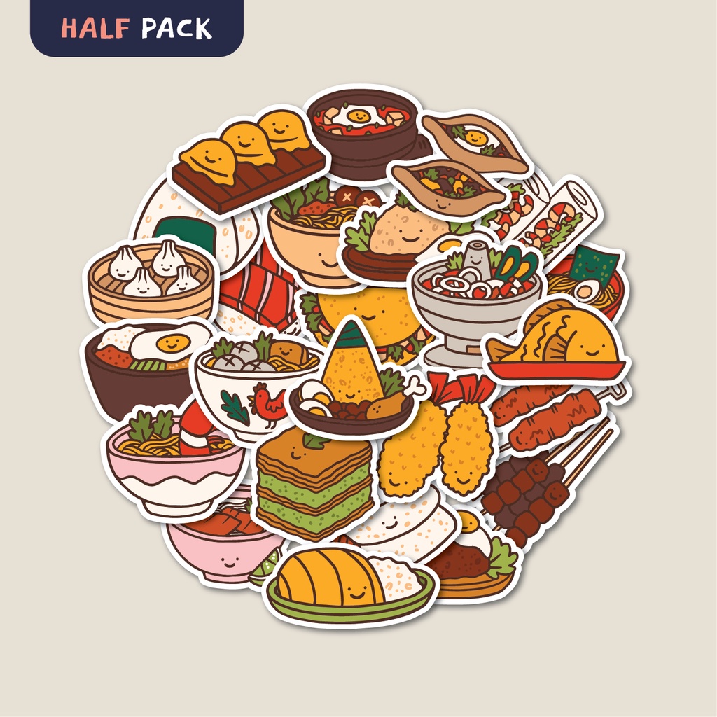 Jual STICKER PACK CUTE FOOD | STICKER TUMBLER | STIKER LAPTOP KOPER ...