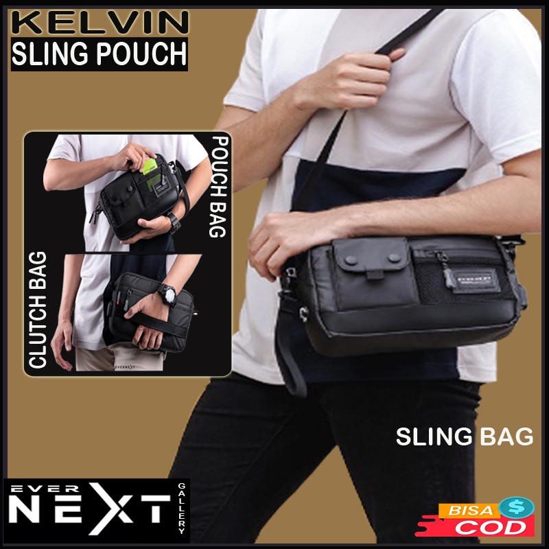 Tas Selempang Pria Anti Air Sling Bag Kelvin Waterproof