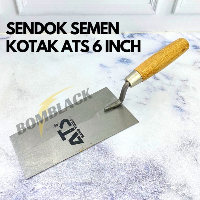 Jual Ats Sendok Semen 6 Inch Model Kotak Gagang Kayu Sekop Skop Tembok