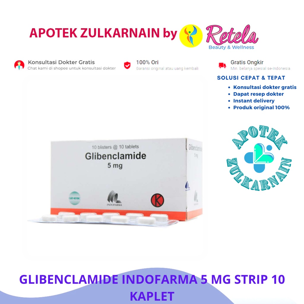 Jual Glibenclamide Indofarma Mg Strip Kaplet Glibenclamid Mg