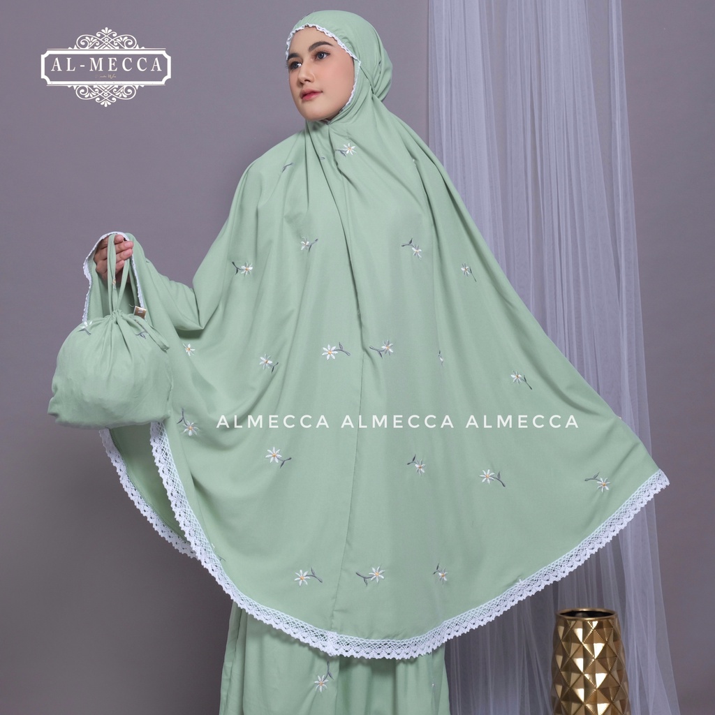 Jual Almecca Mukena Dewasa Traveling Katun Premium Bordir Full Tabur