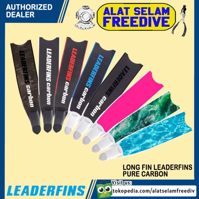 Jual Fin Long Fin Leaderfins Pure Carbon 100% Green Ocean Freediving ...