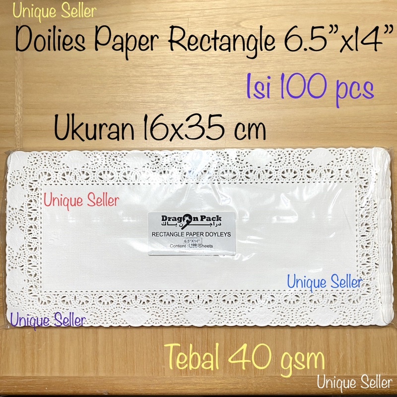 Jual [Isi100] Doilies Paper Kotak Rectangle 16.5x24 16x35 20x30 25x36.5 ...