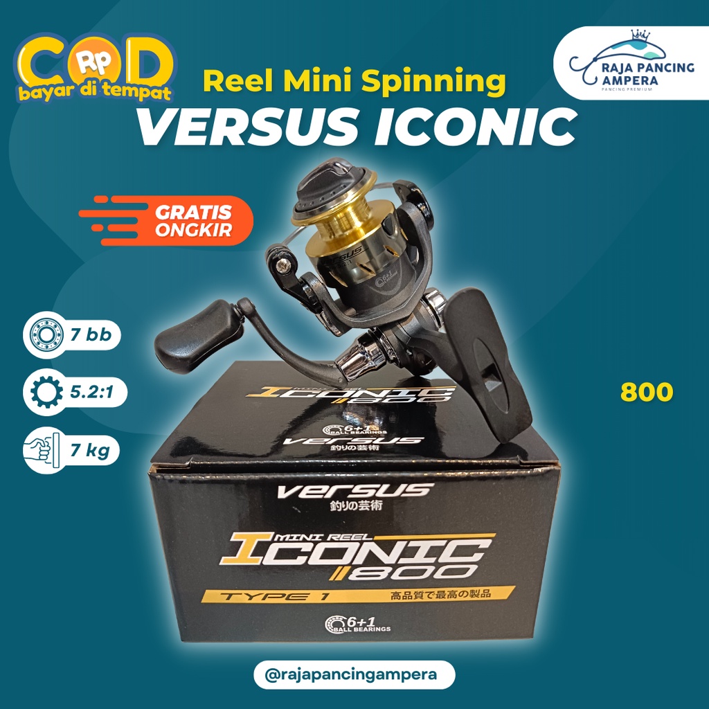 Jual Reel Pancing Versus Iconic 800 | Reel Spinning Mini Iconic (BISA ...