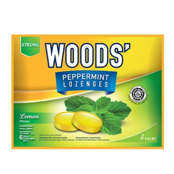 Jual Woods permen pepermint lozengos lemon 15 gr | Shopee Indonesia