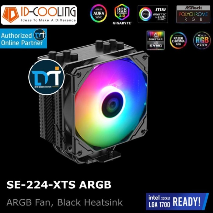 Jual Cooler Id Cooling Se-224-Xt Argb V2 With 4 Heatpipe Argb Sync Cpu ...